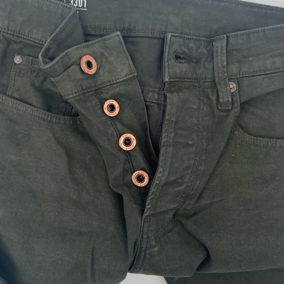 G-Star Raw Black 3301 Button Fly Slim Jeans Size 28 x 32 Men's - Picture 5 of 7